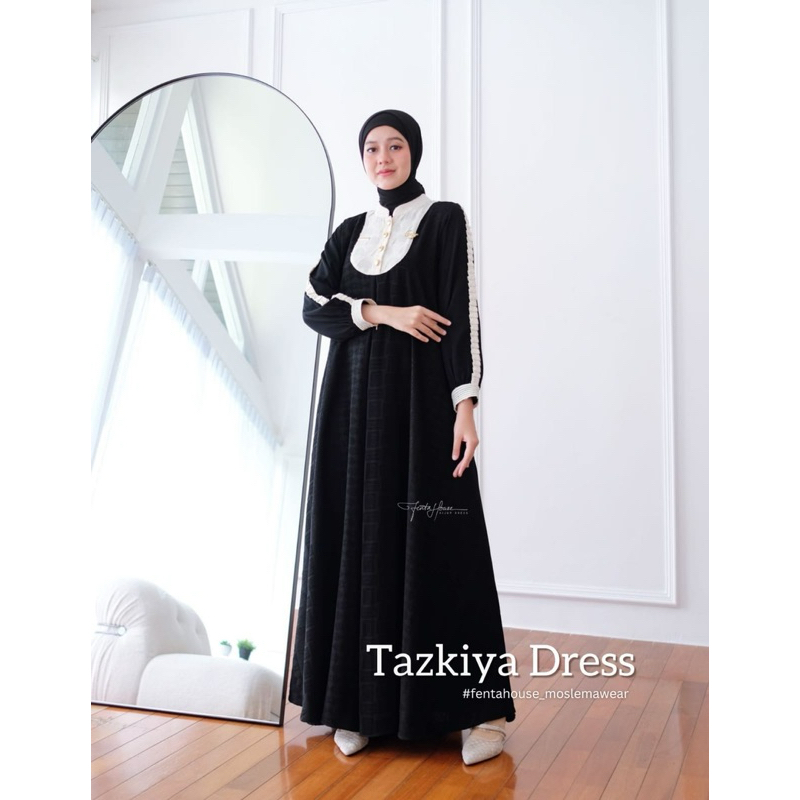 Tazkiya Dress Gamis Terbaru Fenta House Edisi Hitam Original premium
