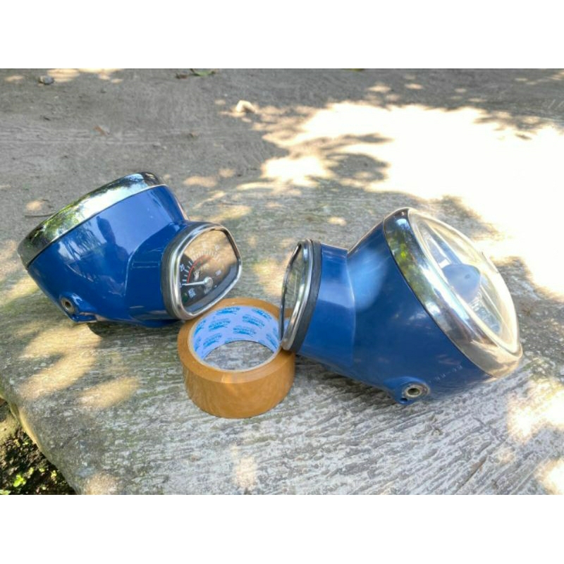 Batok lampu CD 90 biru Original Rare item BONUS reflektor HD original