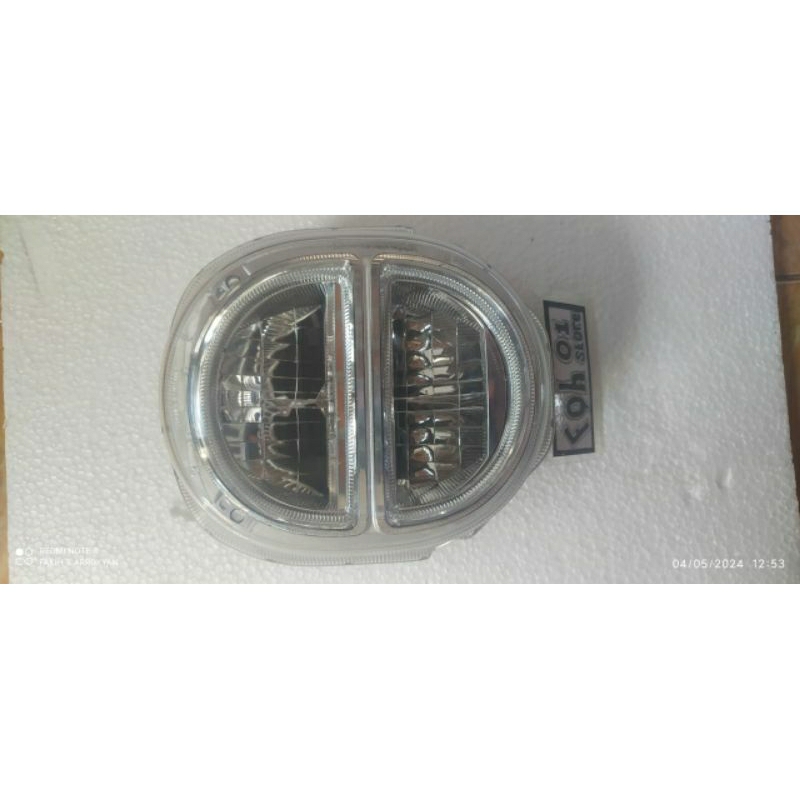 kaca mika lampu +lapektor+ring+housing lampu depan Yamaha fazzio original