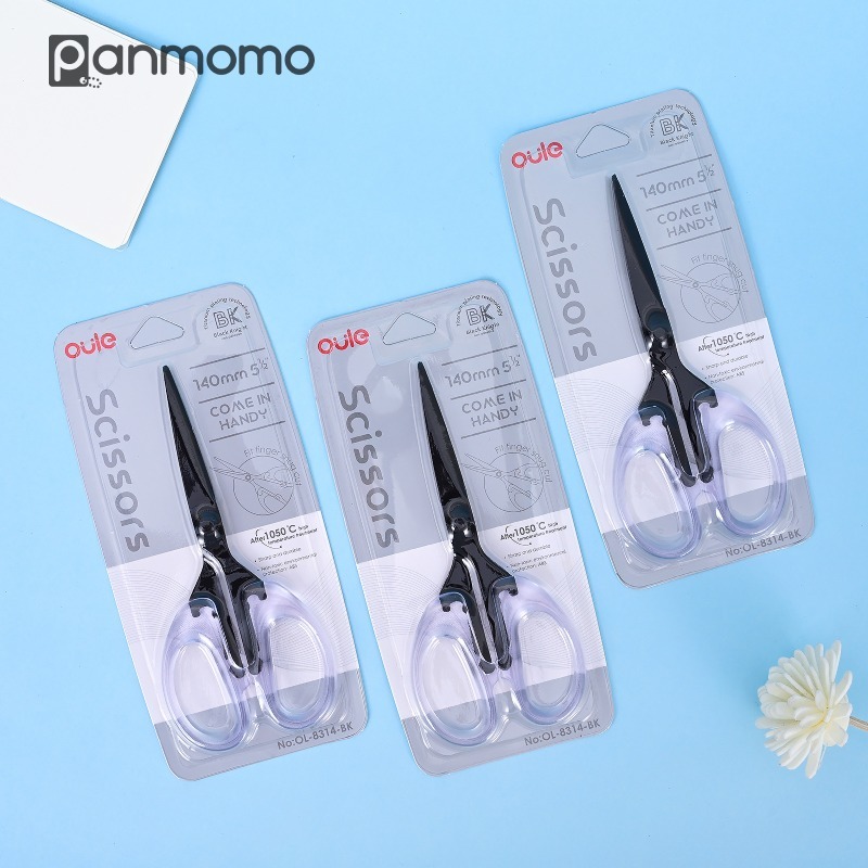 

Panmomo Gunting Aesthetic Premium Tajam Anti Karat Titanium Coated Student Scissors Clear Series