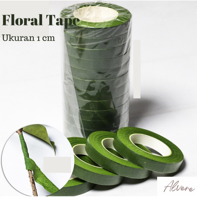 

Floral Tape Isolasi Solatip Bunga Hijau Daun 25 Yard