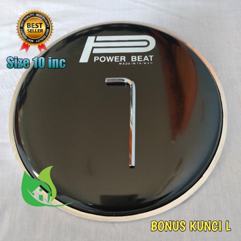 Mika head drum darbuka dohola 10 inchi power beat hitam bonus kunci L