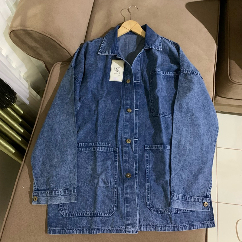 Long Jaket Jeans Wanita BKK Oversize Wanita Premium Butik Harga Murah | Long Jaket Jeans Wanita | Ja