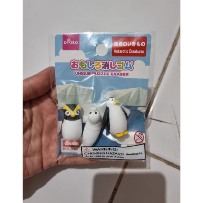 

(Daiso) Unique Puzzle Eraser Antarctic Creatures Seal & Penguin