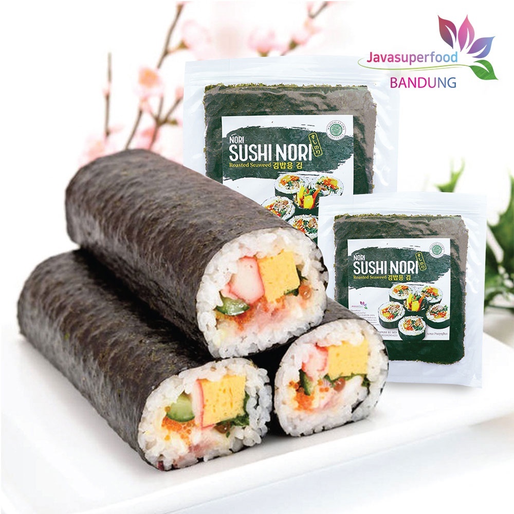 

RB Java Sushi Nori HALAL Seaweed Rumput Laut Sushi Untuk Kimbab/ Gimbab Varian 50 Lembar