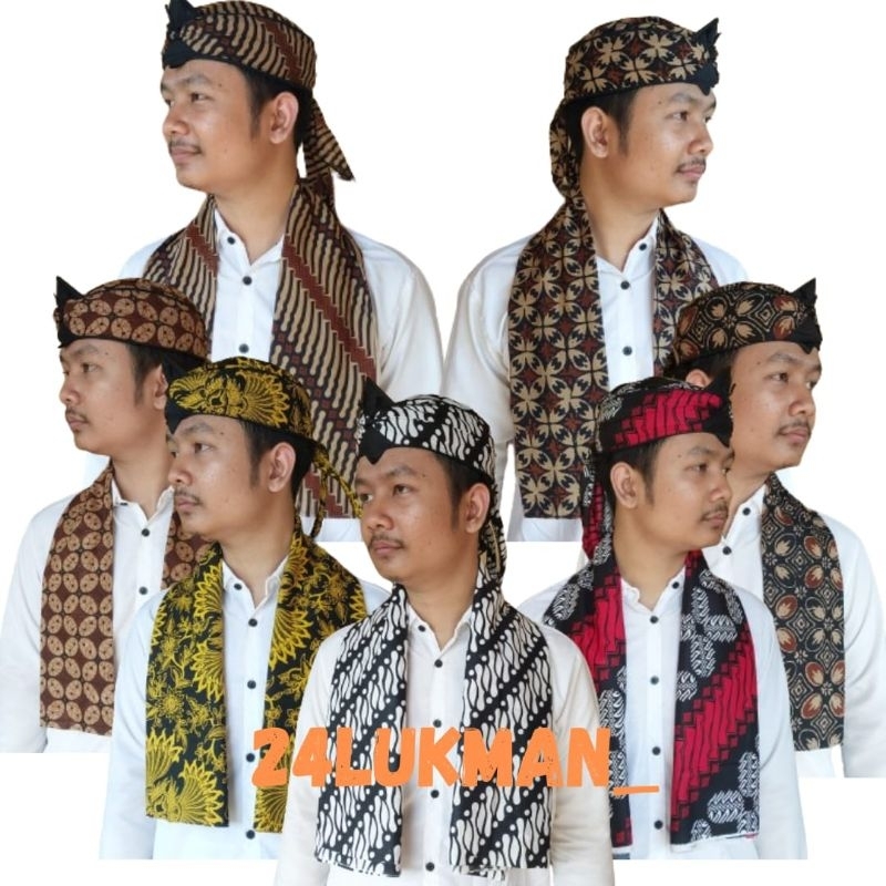 Blangkon Batik Kantor Pria Ikat Iket Kepala Sunda Jawa model terbaru motif tradisional jogja solo ke