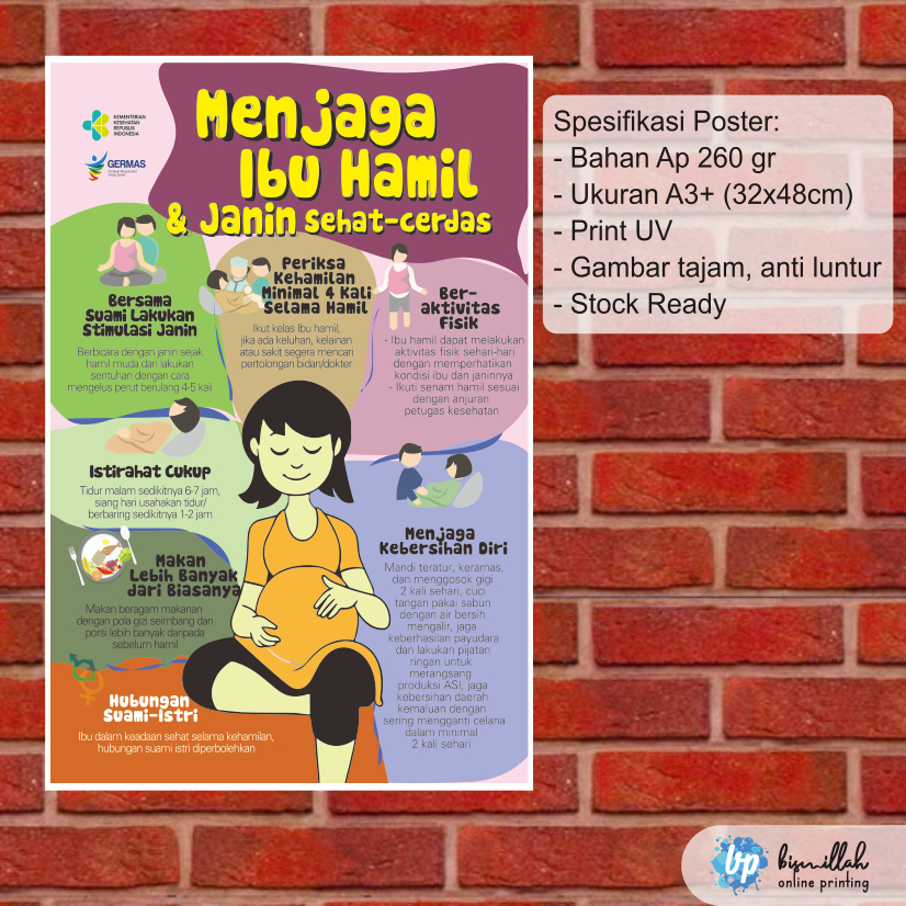 

Poster kebidanan menjaga ibu hamil & janin sehat cerdas