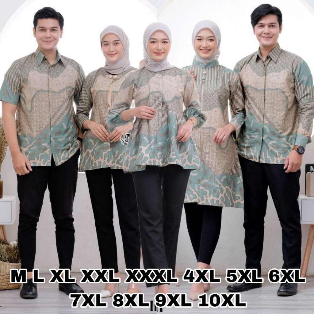 Couple Batik Jumbo-Seragam Kantor Modern-Kemeja Batik Pria Lengan Panjang/Pendek Atasan Batik Kantor