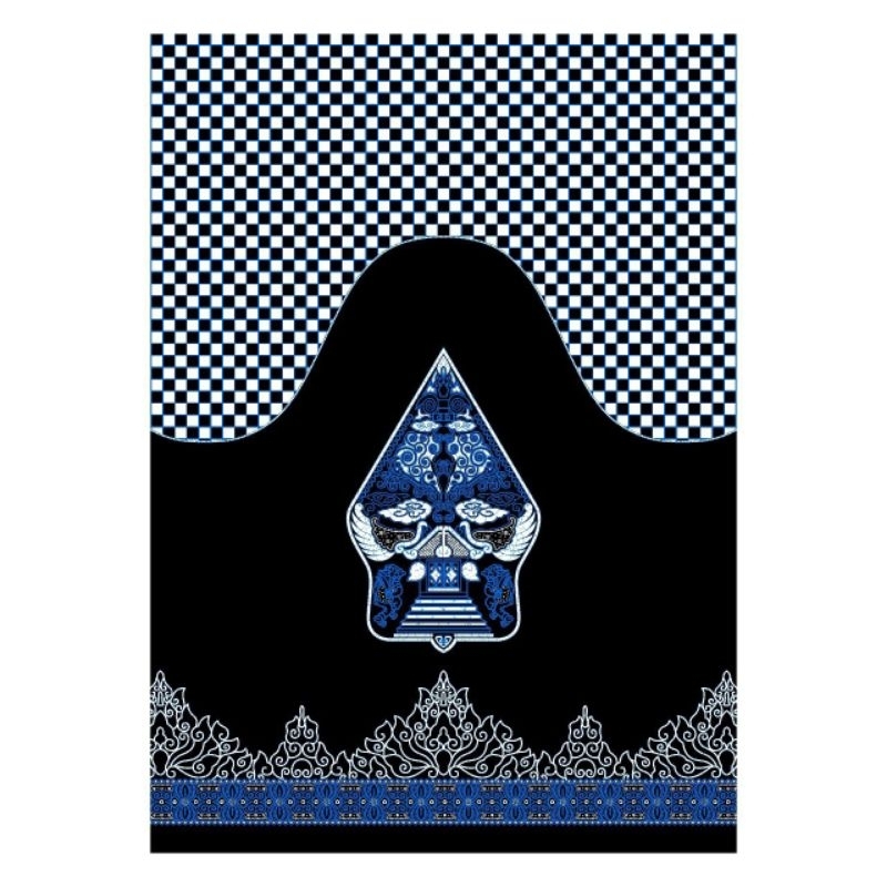 SARUNG BATIK PEKALONGAN MOTIF WAYANG BIRU UNTUK REMAJA