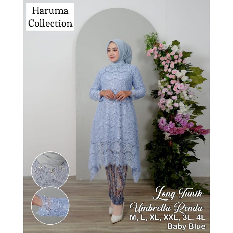 KEBAYA UMBRELLA RENDA  LONGTUNIK/KEBAYA POLOS KEKINIAN/ATASAN SETELAN KEBAYA JUMBO MODERN