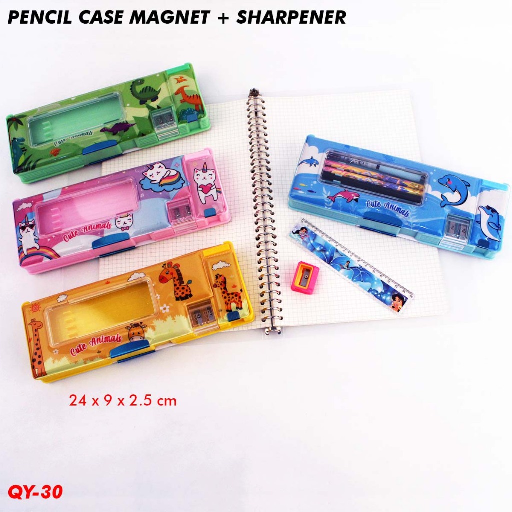 

Tempat Pensil Magnet Karakter 2 Sisi + Rautan / Kotak Pensil magnet QY-30