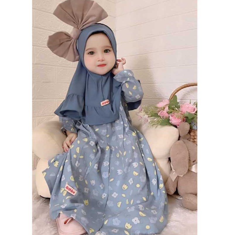 ALISHBA GAMIS ANAK RAYON GARDEN 1-3 TAHUN SET