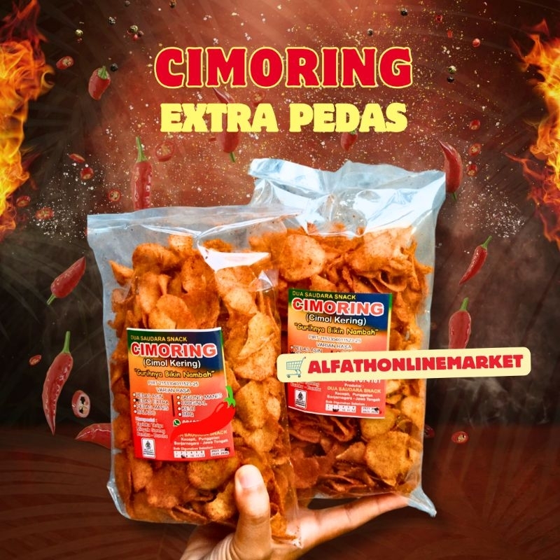 

Cimoring Snack Premium Extra Pedas - Cimol Kering Camilan Pedas Asin