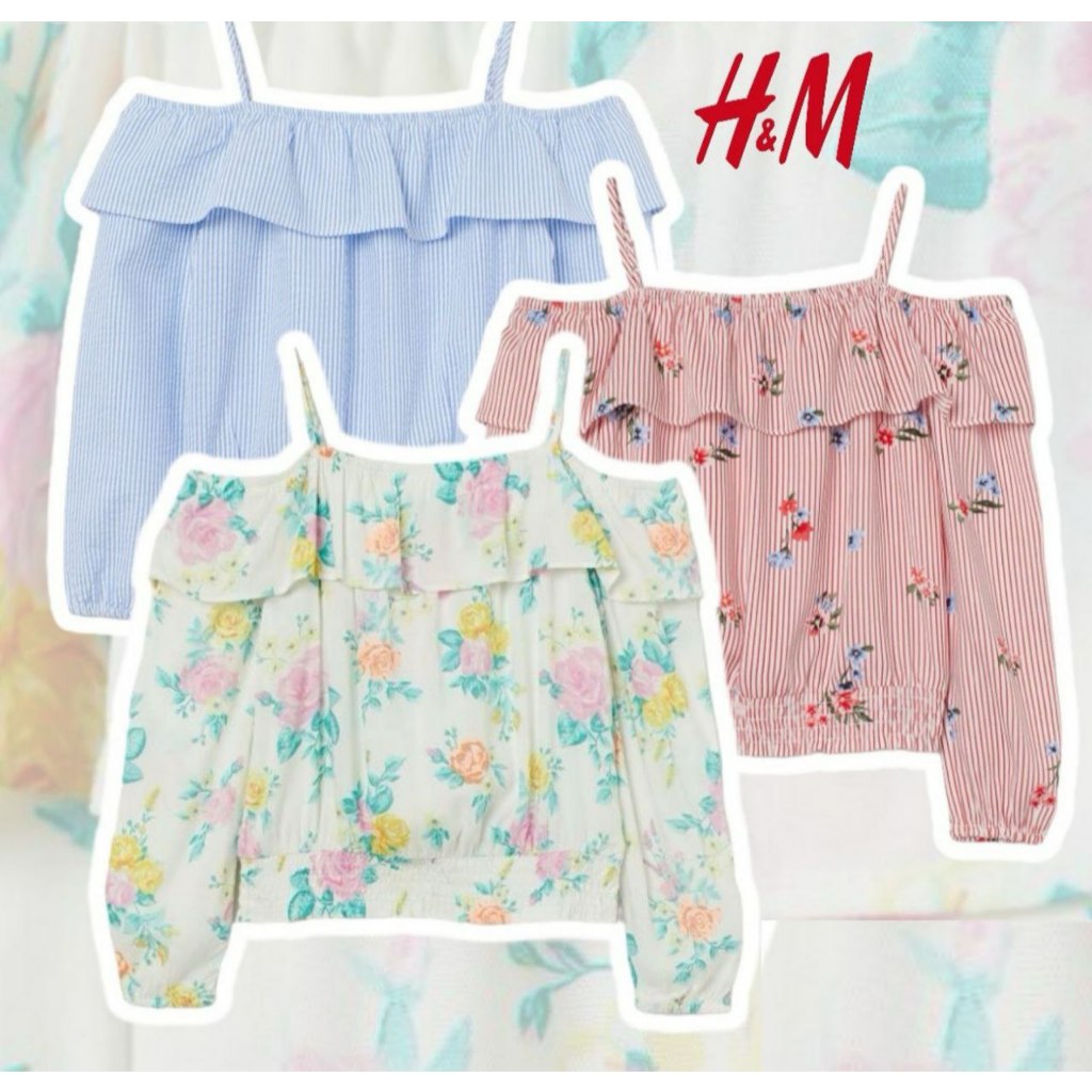 Tshirt Atasan Blouse Lengan Panjang HM Anak Perempuan