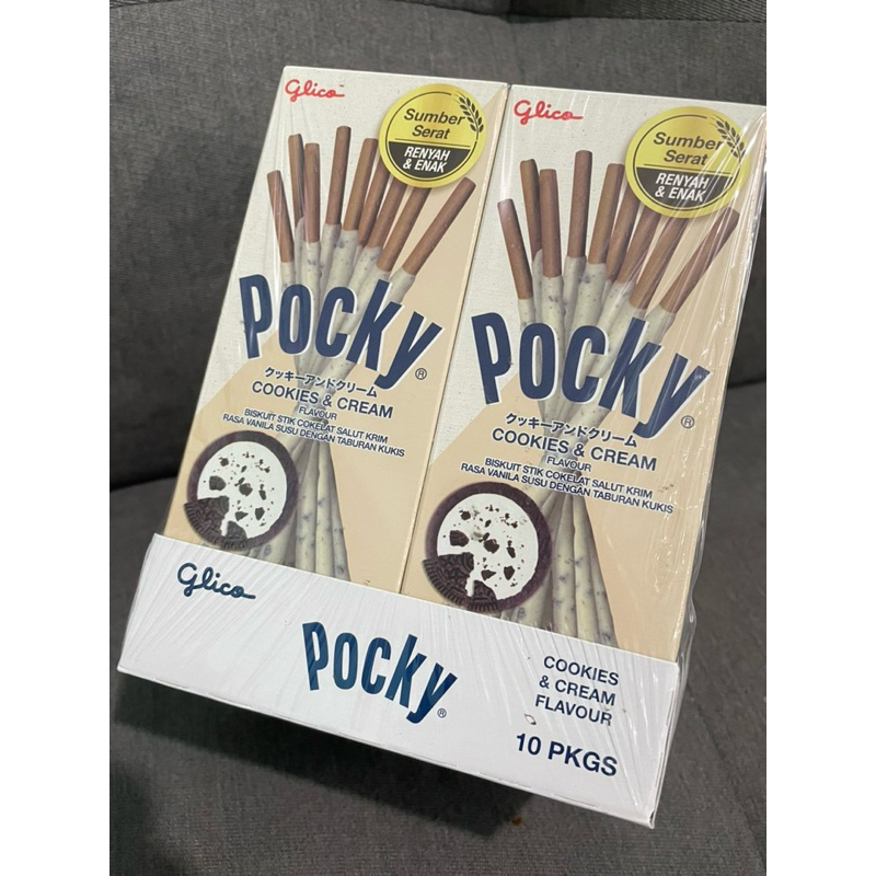 

siharihari - Glico Pocky Cookies & Cream - Biskuit Stik Cokelat Netto 21gr