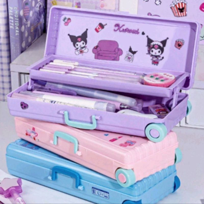 

Tempat pensil SANRIO koper troli dorong / Kotak pensil sanrio troli koper roda / Pencil case sanrio