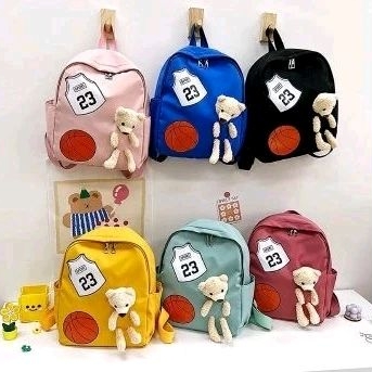 TAS RANSEL ANAK MOTIF BASKET BALL BONEKA BEAR/TAS SEKOLAH IMPORT PREMIUM