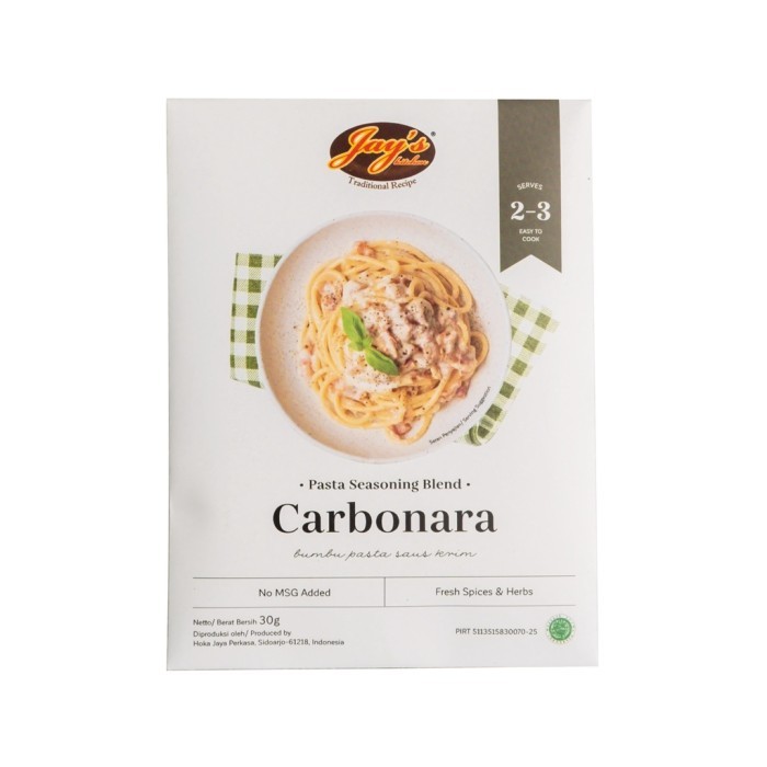 

JAYS CARBONARA PASTA KTK 30 GR