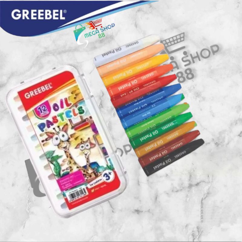 

Greebel Krayon Kids Oil Pastel Crayon PP12-C @1Set=12Warna