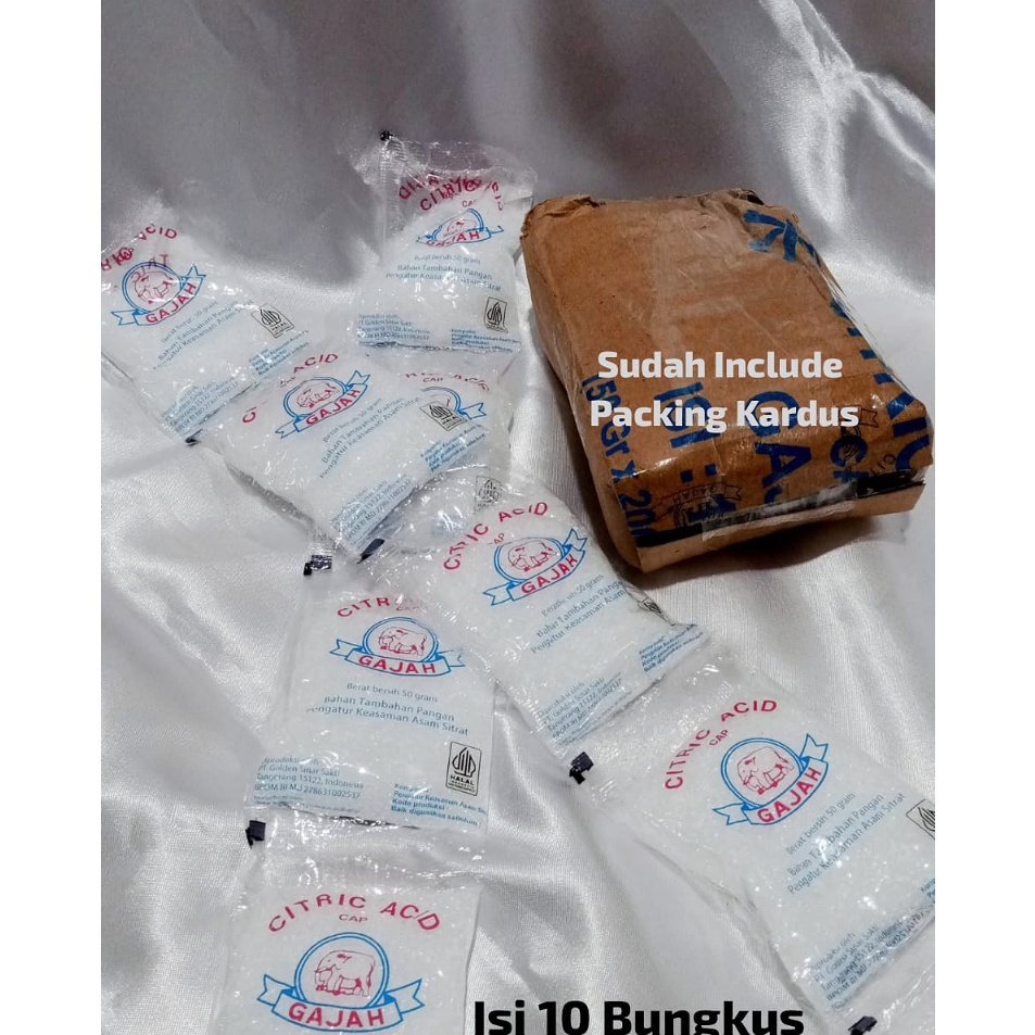 

Penawaran khusus Citrun cap Gajah isi 1bungkus 5gram asam citrun Citric Acid
