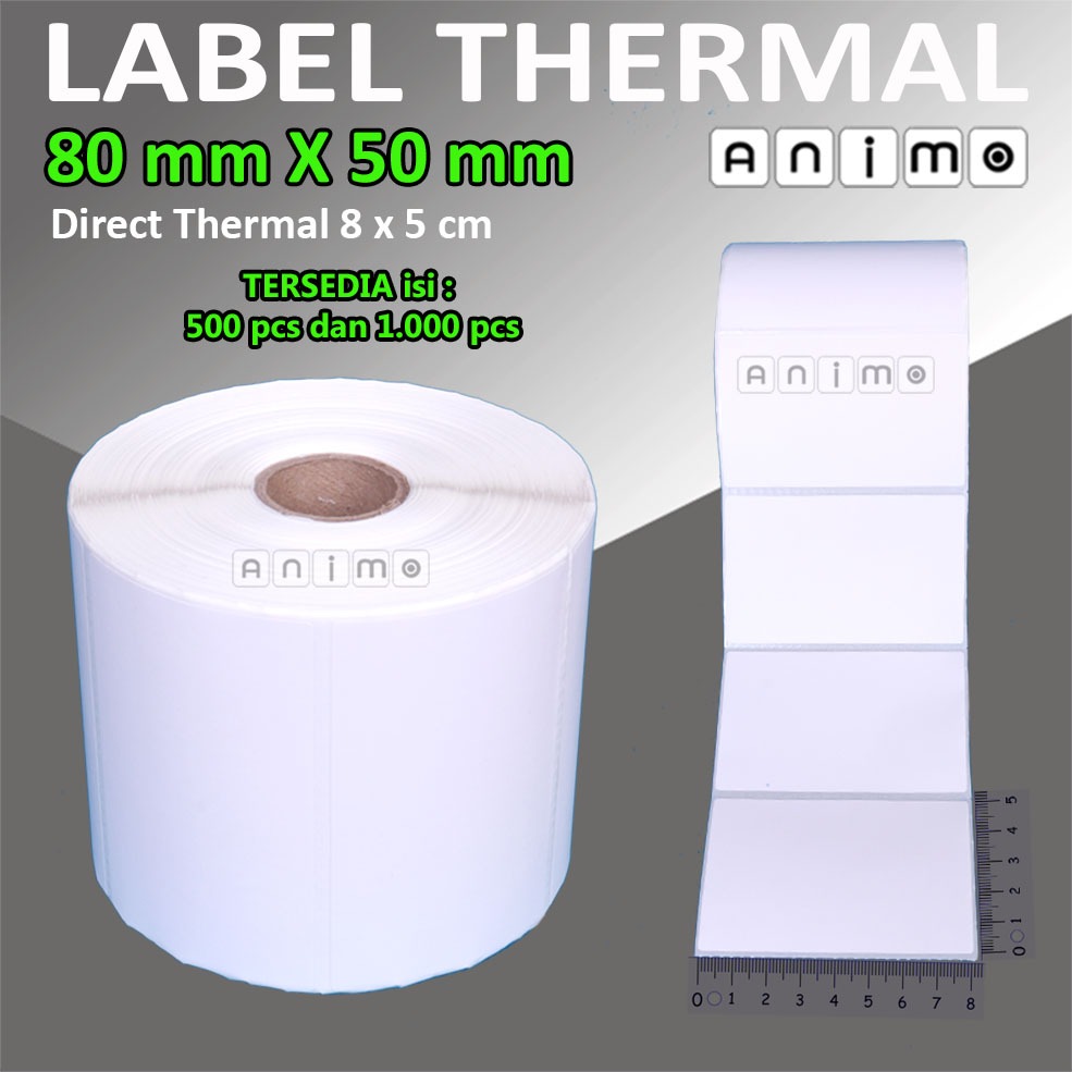 

Mi LABEL THERMAL 80X50 - Label BARCODE Thermal 80 X 50 MM - Stiker Thermal 8x5 cm isi 1000 pcs