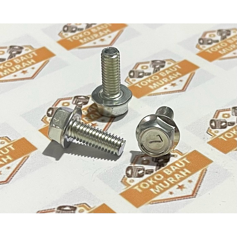 Flange Bolt Baut Flange baut topi M6x15 Kunci 10