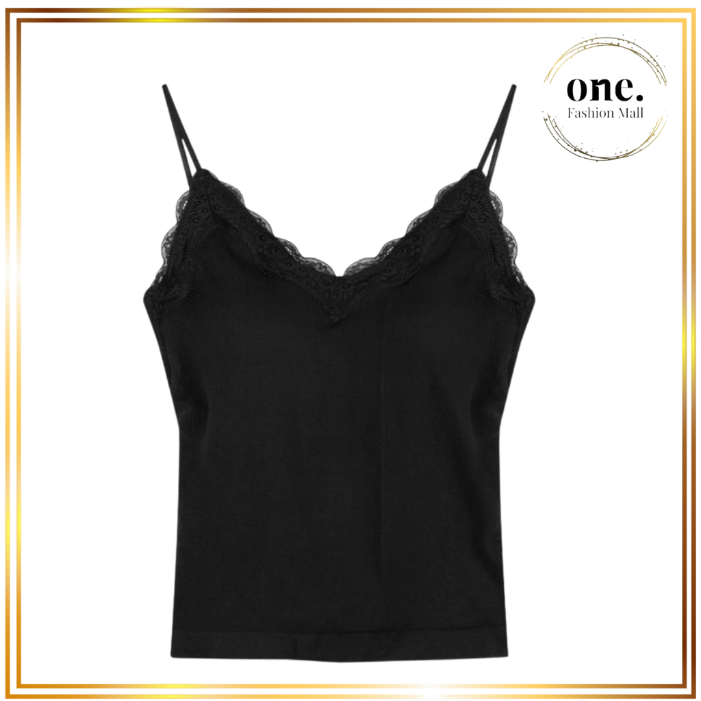 BIG SALE 8.8 ONEFASHIONMALL BR228 Tanktop Bra With Cup Panjang Premium Singlet Atasan Wanita Renda