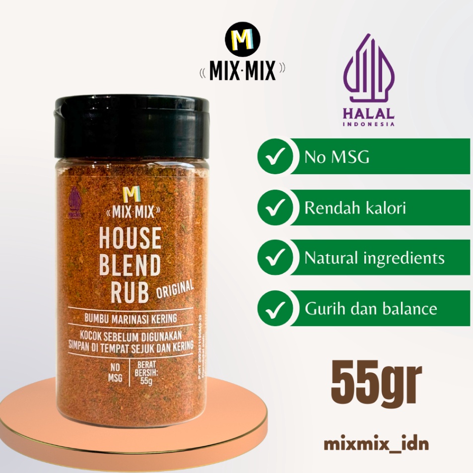 

Dijual Mixmix Dry Rub Bumbu Marinasi Serba Guna Rendah Lemak Spices Cajun Seasoning BBQ Grill 55 GRAM