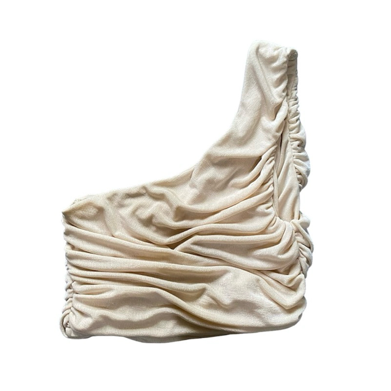 (preloved) shein one shoulder crop top/ruched shein one shoulder tank top