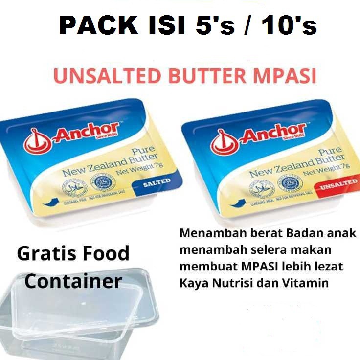 

Clearance sale Butter Anchor UnsaltedSalted MPASI 7gr Minidish Mentega Bayi Free Box