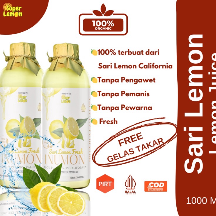 

High Quality 1Liter Sari Lemon Fresh Jus Diet Pelangsing Badan Cepat Lmk
