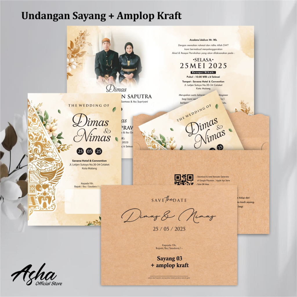 UNDANGAN PERNIKAHAN AMPLOP SAYANG - UNDANGAN AMPLOP PERNIKAHAN MURAH