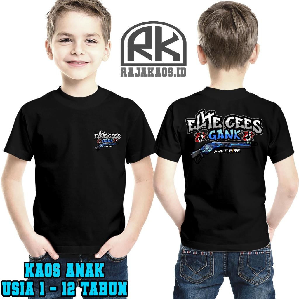 RajaKaos.ID KAOS ANAK FF ELITE CEES GANK VERSI SG BUNNY FF USIA 1-12 TAHUN - BAJU FF ANAK COWOK CEWE