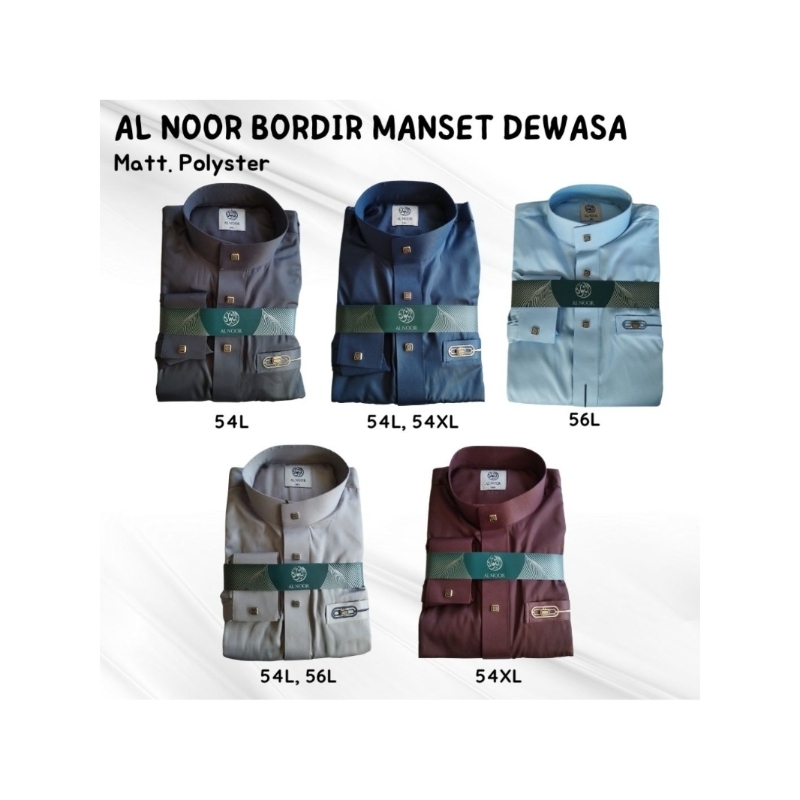 Jubah Al Noor Bordir Manset | Jubah Al Noor Polyester | Jubah Al Noor Manset Dewasa