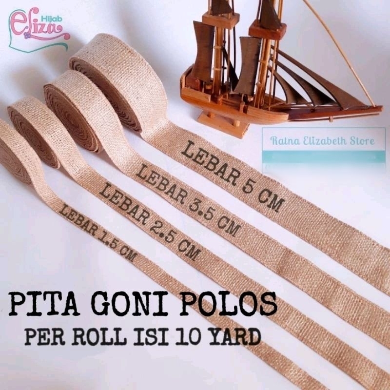 [10 YARD] Pita Goni Polos Obras Krem-Burlap Ribbon-Jute Ribbon Florist Wrapping Rustic