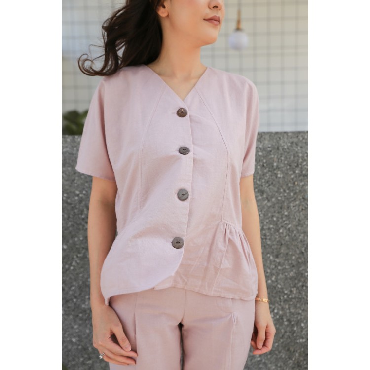 Abbeytale Top Atasan Blus Melvin dusty pink - Atasan Wanita Preloved