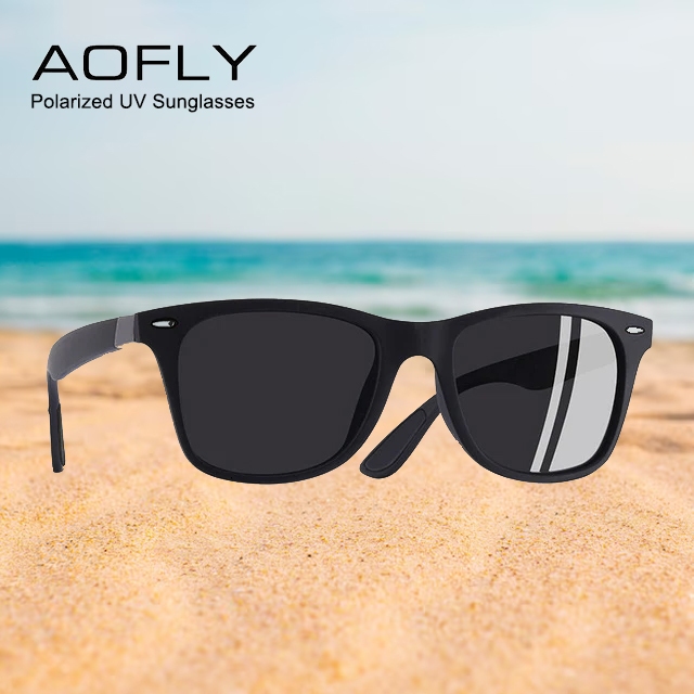 AOFLY Kacamata Pria Wayfarer Polarized UV Sunglasses