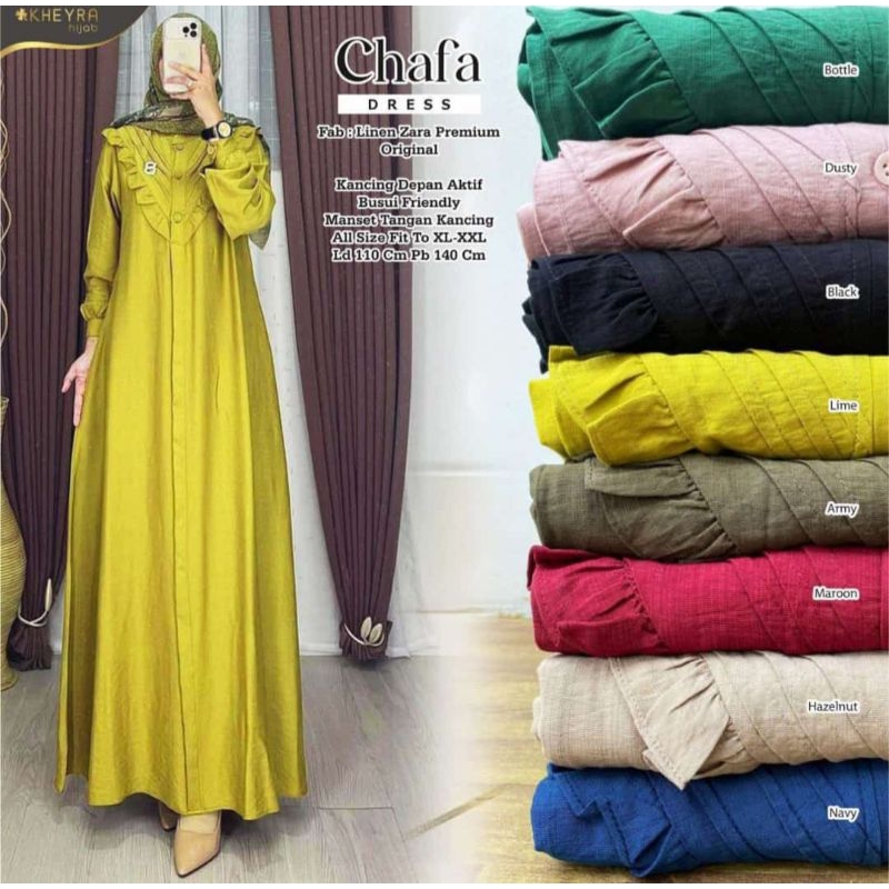 Vames - Gamis Chafa Linen Zara Premium Original