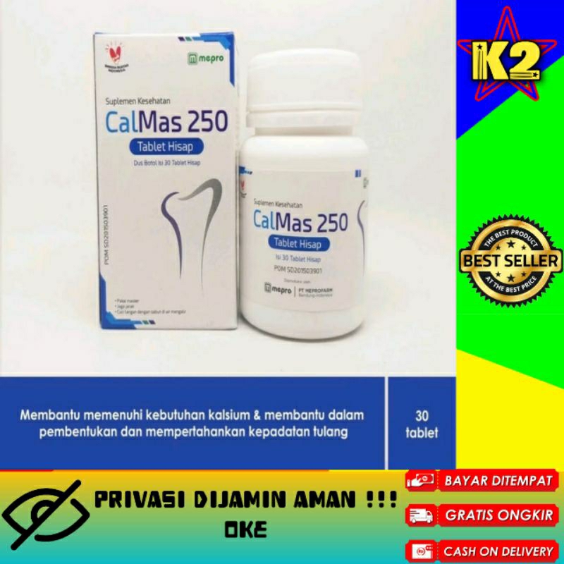 CalMas 250 Tablet Hisap - Suplemen Kalsium Untuk Anak