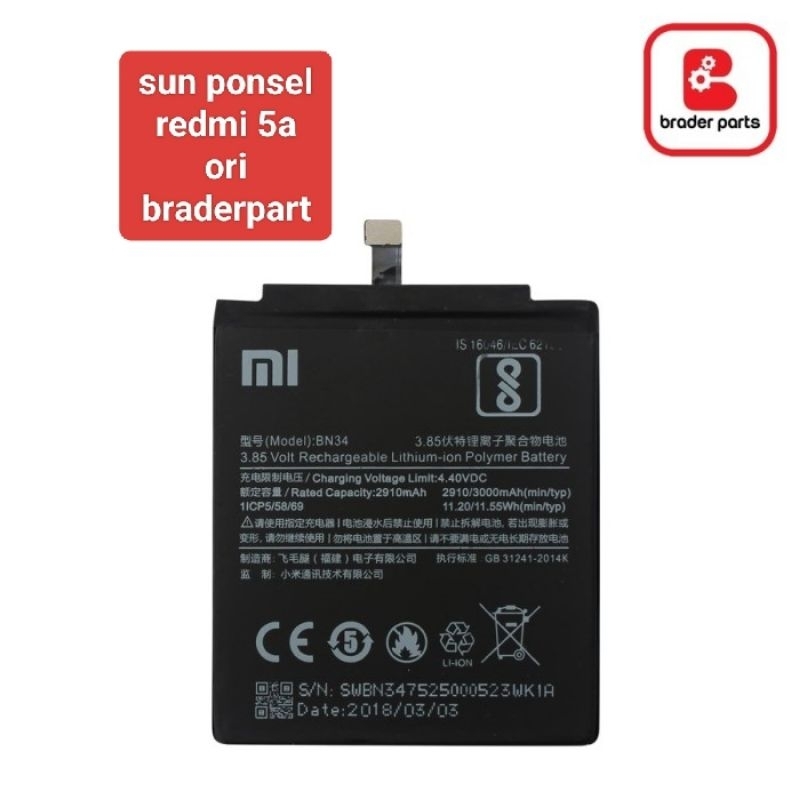 baterai redmi 5a ori braderpart