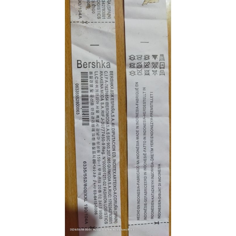 

label merek brand label brand merek uk. (2,4 x 11,8)cm Bershka - Pull&Bears