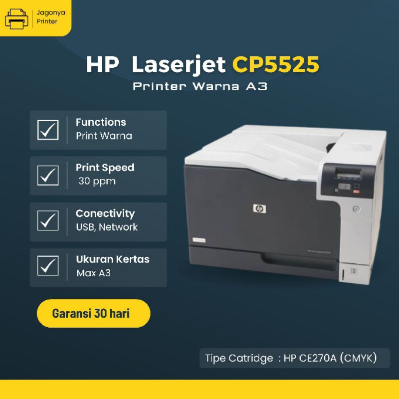 Printer HP Color Laserjet CP5525  Print A3 Cartridge CE270A