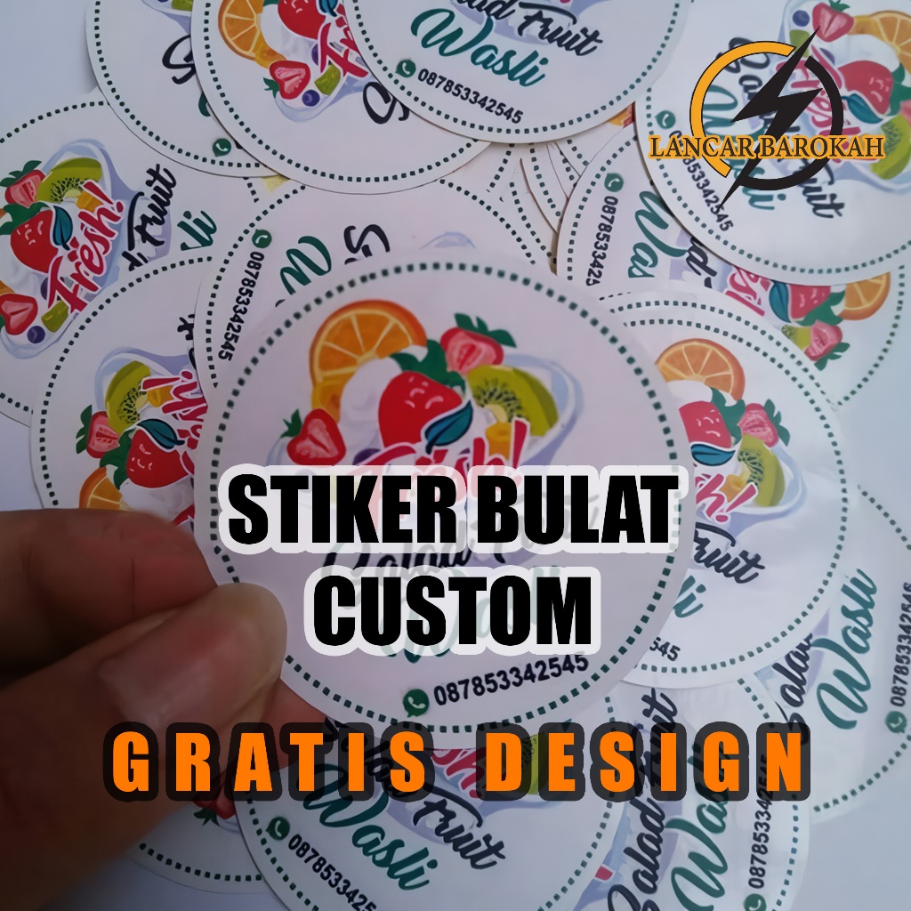 

Stiker Vinyl Bulat kemasan logo Murah (Beraneka Ragam Diamater Ukuran) Bebas Custom Design | Kualitas Premium