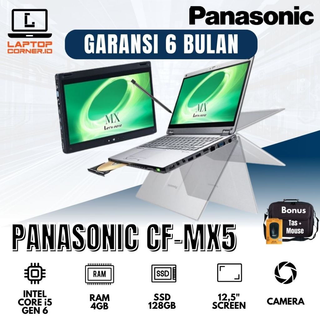 Laptop Panasonic CF-MX5 Core i5 Gen 6 RAM 4GB SSD 128GB Ternurah Bergaransi