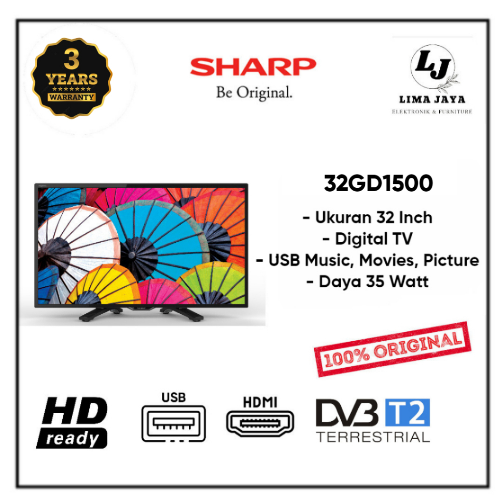 SHARP LED TV  32HD1500 DIGITAL TV LED 32 Inch Sharp