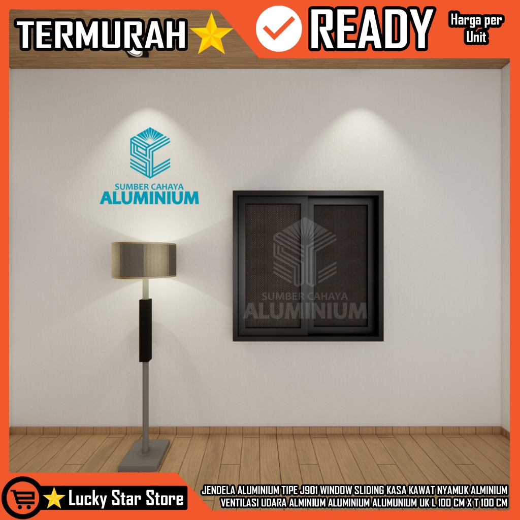 [Kargo] JENDELA SLIDING KASA KAWAT NYAMUK ALUMINIUM TIPE J901 UKURAN L 100 X T 100 100x100 CM GESER 