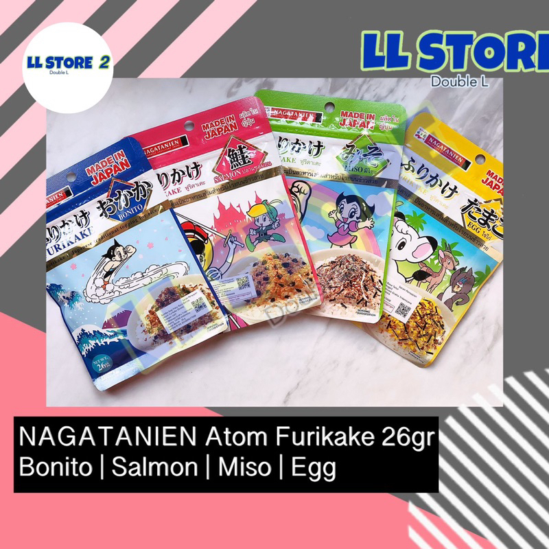 

NAGATANIEN Atom Furikake 26 gr | Miso Bonito Salmon Egg | Abon Nori Jepang