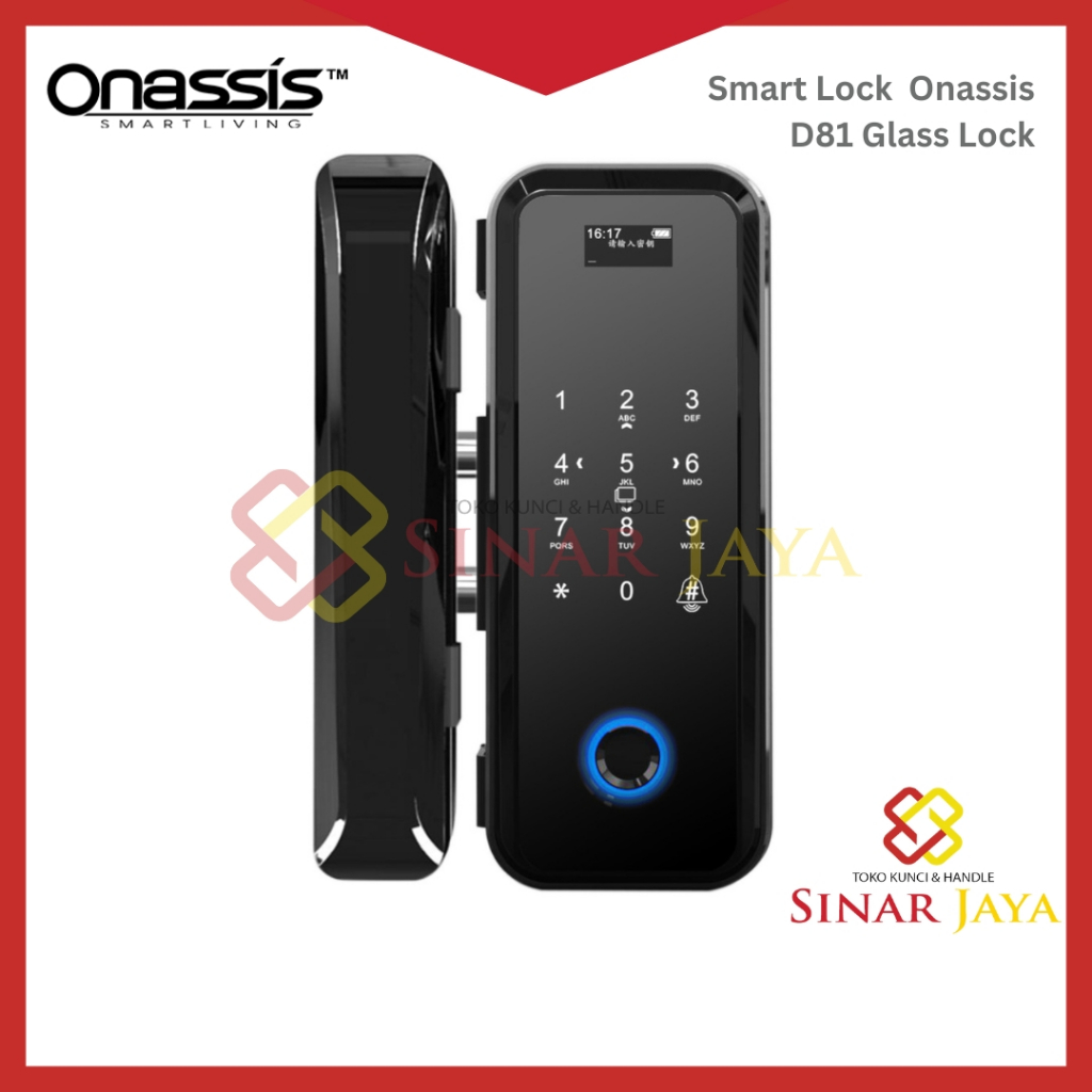 Digital Lock Onassis D81 for Glass Door Kunci Digital Onassis Pintu Kaca