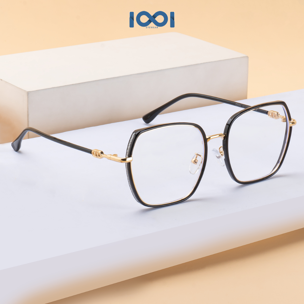 IOOI Eyewear - Frame Kacamata Kotak Geometric TR 90 Lentur Bisa Custom Lensa Minus Anti Radiasi Blue