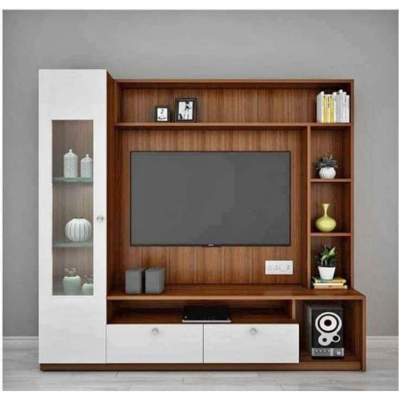 bacdrop tv custom by request warna hpl interior design  inspiration